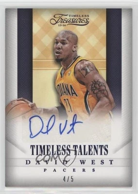 2013-14 Panini Timeless Treasures Talents Sapphire/5 David West #12 automático Foto 1 de 2