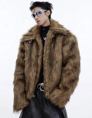 Autumn And Winter Faux Fur Coat For Men - Image 1 of 4