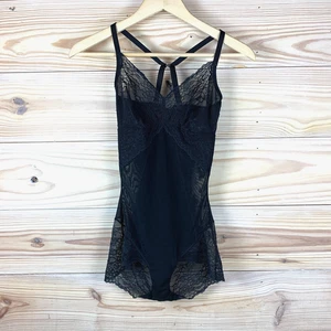 Body de encaje Spanx Spotlight On mediano negro elástico clásico - Imagen 1 de 15