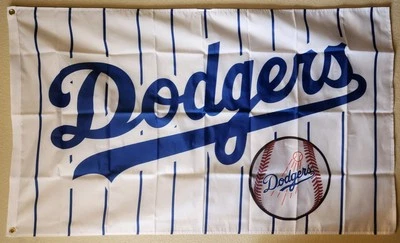 Los Angeles Dodgers Pinstripe MLB Baseball Flag 3x5 Ft W/ Grommets  - Image 1 of 3