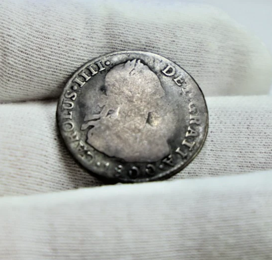 Серебряная монета испанский колониальный 2 реала 1800 г. - Изображение 1 из 2