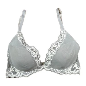 Natori Grey Lace Spruce Underwire Bra Lined Womens 34B - Picture 1 of 7