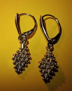 Beautiful! Solid 14K White Gold Imperial Gold Riccio Lamé 1.884g  Earrings! - Picture 1 of 8