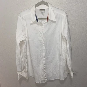 Coldwater Creek Damen Button Down Shirt Gr. XL weiß Americana - Bild 1 von 6
