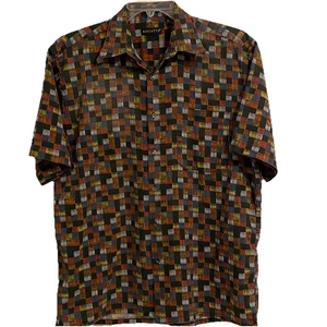 Riscatto Shirt Mens Size L Multicolor Geometric Short Sleeve Button Up - Picture 1 of 13