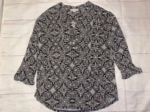 Womens Large Dressbarn Stretchy Beige & Black Blouse - Picture 1 of 2