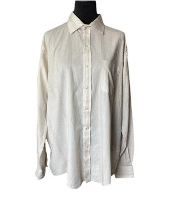 Camisa de vestir de manga larga Arrow Bradstreet de colección para hombre talla 17-34/35 a rayas hecha en Estados Unidos Foto 1 de 4