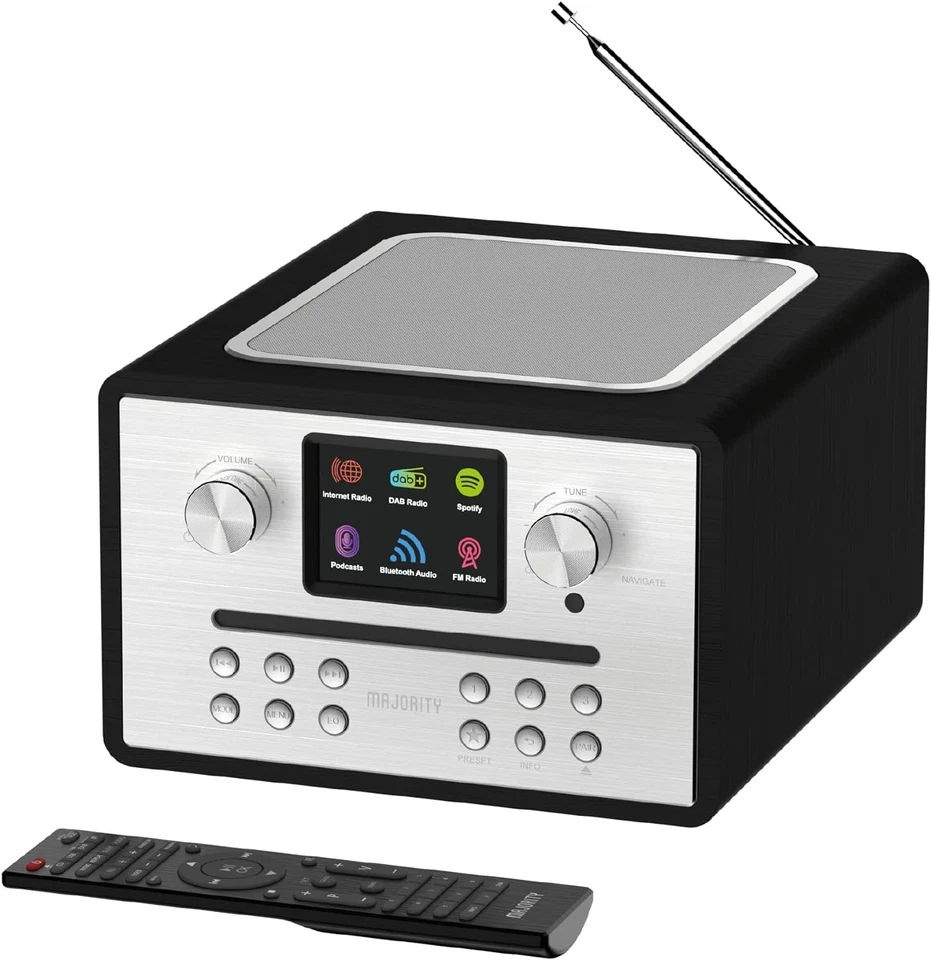 Radio por Internet CD. DAB+, BT, mando a distancia, Majority Homerton 2, negr... - Imagen 1 de 4