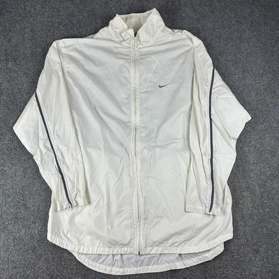 Chaqueta cortavientos Nike gris etiqueta XL para mujer blanca vintage años 00 cincha retro Foto 1 de 4