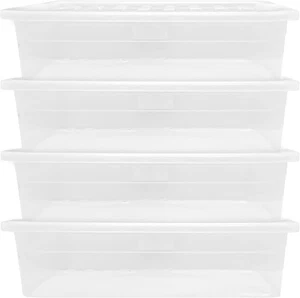 4 × 45 L Clear Plastic Storage Boxes with Lids – Stackable & Nestable, Multipurp - Picture 1 of 7