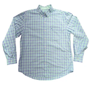 IZOD Herren Premium Essentials Kariertes Button Down Hemd Langarm Größe L G - Bild 1 von 16