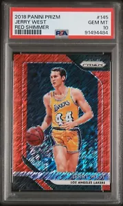 2018-19 Prizm Jerry West #145 FOTL RED SHIMMER 1/7 SP HOF PSA 10 GEM LAKERS - Picture 1 of 2