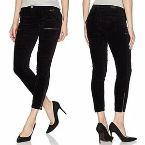 JOIEPARK SKINNY BLACK VELVET JEAN IN SIZE 23 WAIST STRETCH / ZIPPER FRONT - Picture 1 of 3