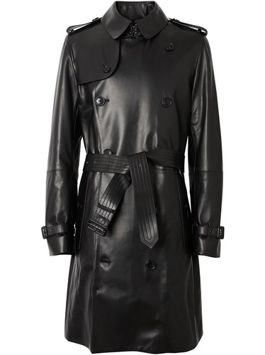 Burberry Trench Coat Cuir Lambskin Noir talla 52