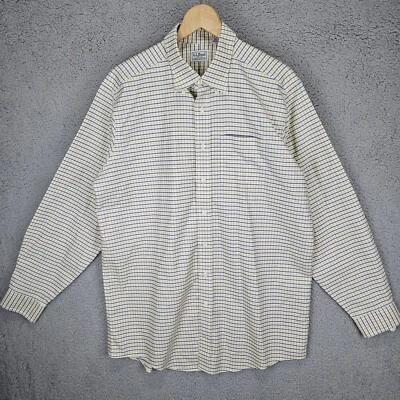 Camisa con botones LL Bean para hombre talla 161/2-36" a cuadros manga larga azul amarillo Foto 1 de 4