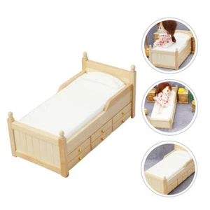 Diy Miniature Bed Kids Toy Doll House Ornament Wooden Doll Bed - Picture 1 of 12