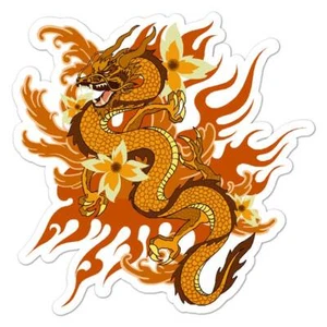 Chinese Dragon Flames, Vinyl Decal Sticker, Indoor Outdoor, 3 Sizes, #7759 - Picture 1 of 1