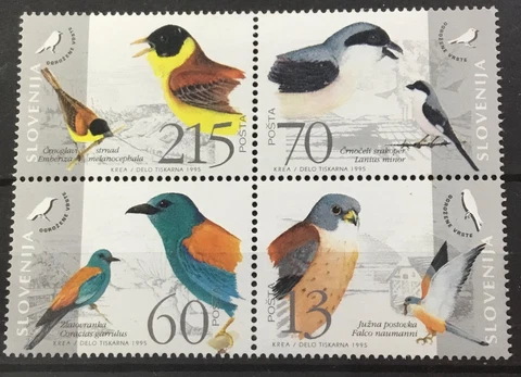 SLOVENIA #235. BLOCK OF FOUR, ENDANGERED BIRDS.   MNH Cover