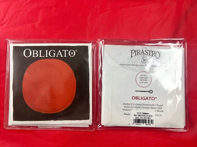 2 x Authentic Pirastro Obligato 4/4 Violin String Set Medium Gauge Gold E Ball - Image 1 of 2