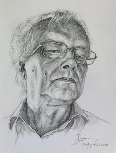 Richard Ennis (1958-). Self Portrait 2020. Pencil/Charcoal. 29.5 x 20.5 cms. - Picture 1 of 1