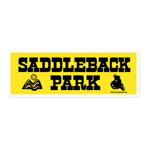 Autocollant bannière jaune Saddleback Park - Vintage Motocross MX Supercross - NEUF