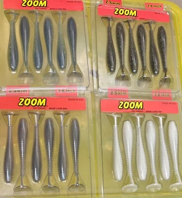 Zoom Z-Swim 3.8” Salty Soft Plastc Ribbed Paddletail Swimbait (6 ea) - Image 1 of 4