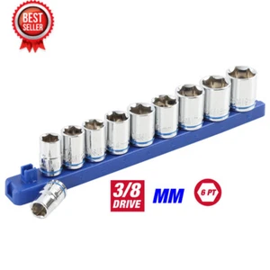 Set 11 Pezzi Presa Metrica Unità 3/8 Pollici Guida Rimovibile Riutilizzabile Binario Durevole Nuovo - Foto 1 di 12