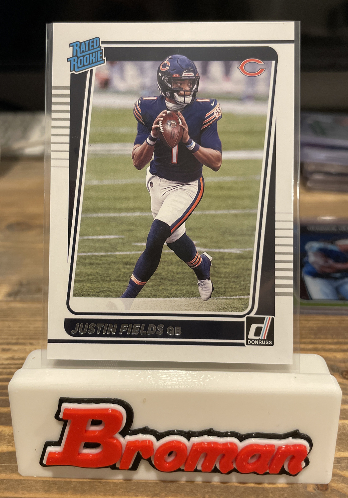 Justin Fields 2021 Donruss Rated Rookie Aqueous Test SSP #253 Bears