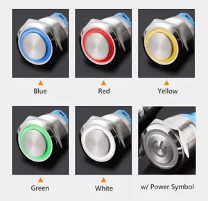 12mm 12V LED ON OFF Push Button Power Switch Latching/Momentary with Wire Socket - Picture 1 of 7