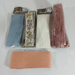 Raffia Ribbon Lot of 5 Flat Skein Paper Craft Ribbon Wreaths Floral Gift Wrap - Picture 1 of 8