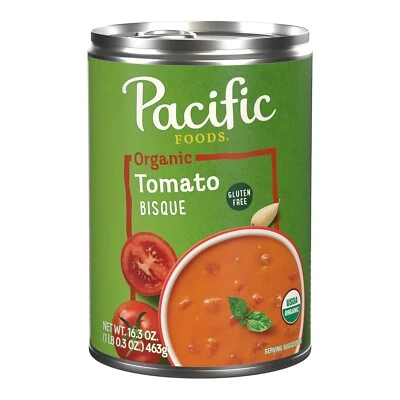 Pacific Foods tomate orgânico 🍅 bisque, sopa vegetariana 16,3 oz (pacote com 2) - Imagem 1 de 4