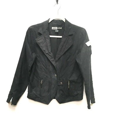 Chaqueta básica Jamie Sadock para mujer negra gris manga larga bolsillos con cremallera a presión S Foto 1 de 4