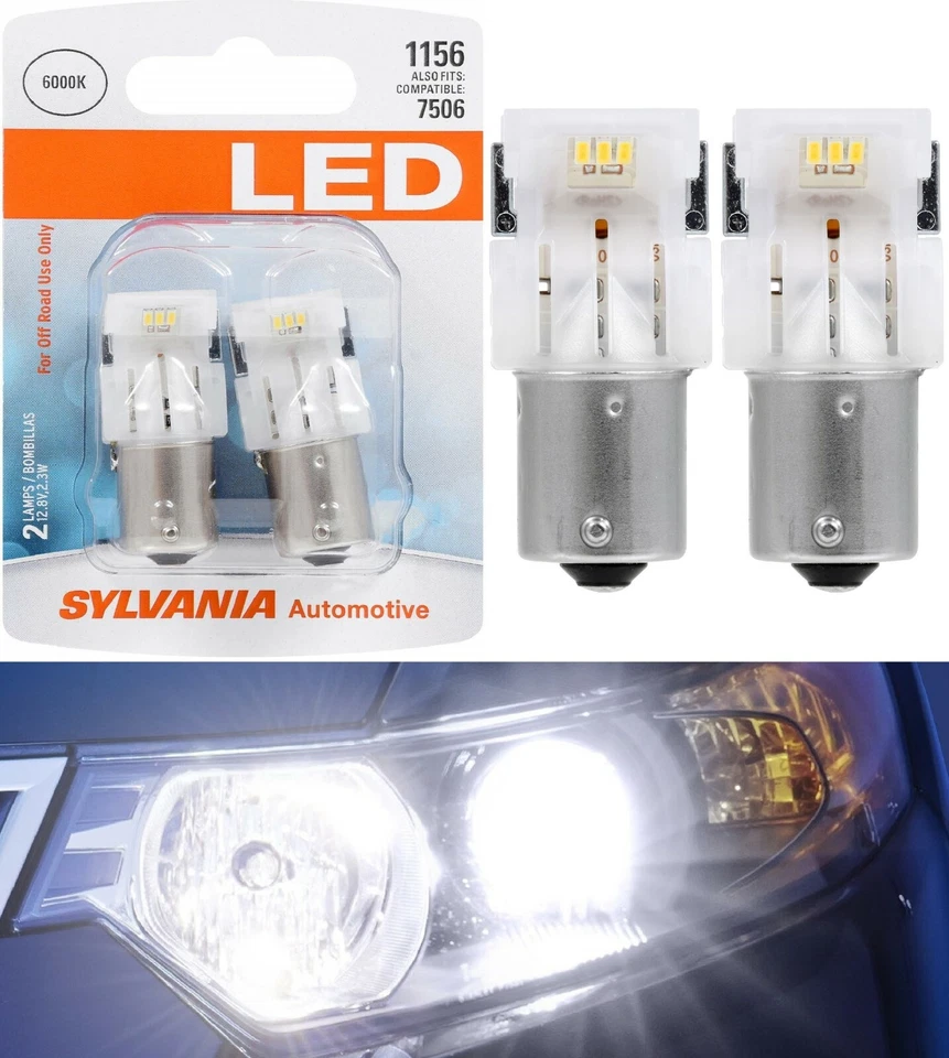 Luz LED Sylvania Premium 1156 Blanca 6000K Dos Bombillas Respaldo Stock Inverso Ajuste Foto 1 de 4