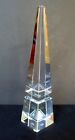 Baccarat Crystal 10" Obelisk Monument Sculpture Paperweight With Box