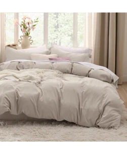 Bedsure Linen Duvet Cover King Size - Soft Brushed Microfiber Duvet Cover for 3 - Picture 1 of 6