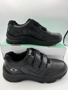 Apex Double Strap Active Walkers Shoe Comfort Black Leather V950 Mens Size 11.5 - Picture 1 of 12