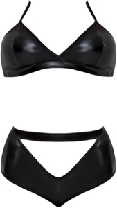 Magic Silk M205 Bra & Crotchless Panty, Black, Small/Medium - Picture 1 of 2