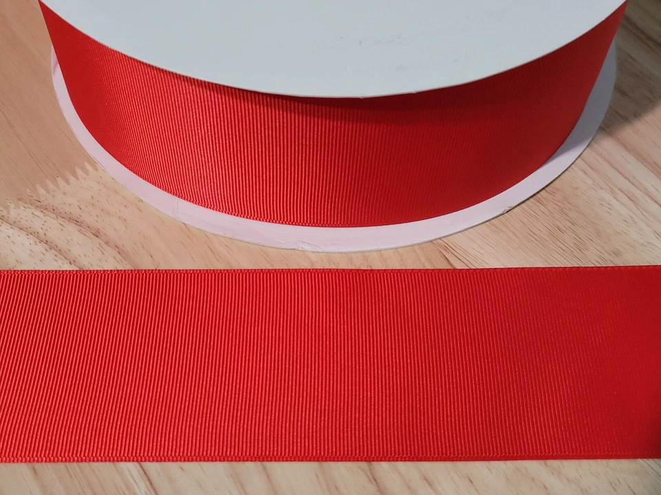 3 Yards lot 2 1/4" red grossgrain Ribbon Hair Bow Supplies. - Image 1 of 1