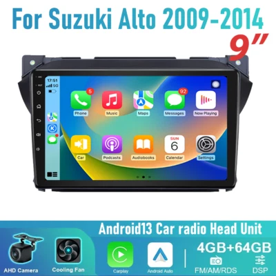 9'' Wireless Carplay Android Auto Head unit Car Radio For Suzuki Alto 2009-2014 - image 1 of 4