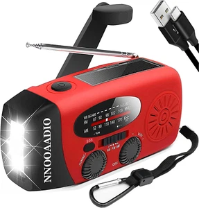 2000Mah SOS Alarm Emergency Weather Radio, 3LED Type-C Hand Crank Solar Battery  - Picture 1 of 12