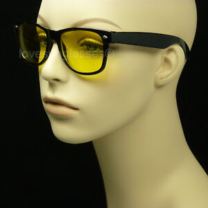 Night driving glasses yellow lens men women sunglasses vision vintage hd new 