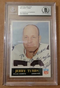 JERRY TUBBS 1965 PHILADELPHIA BECKETT AUTHENTICATED SIGNED AUTO AUTOGRAPH COWBOY - Picture 1 of 4