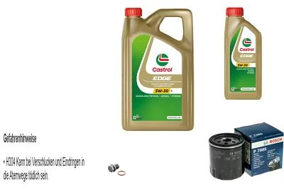 BOSCH Ölfilter 6 L Castrol EDGE 5W-30 M für Mazda MX-5 III 1.8 2.0 2.2 D - Bild 1 von 4