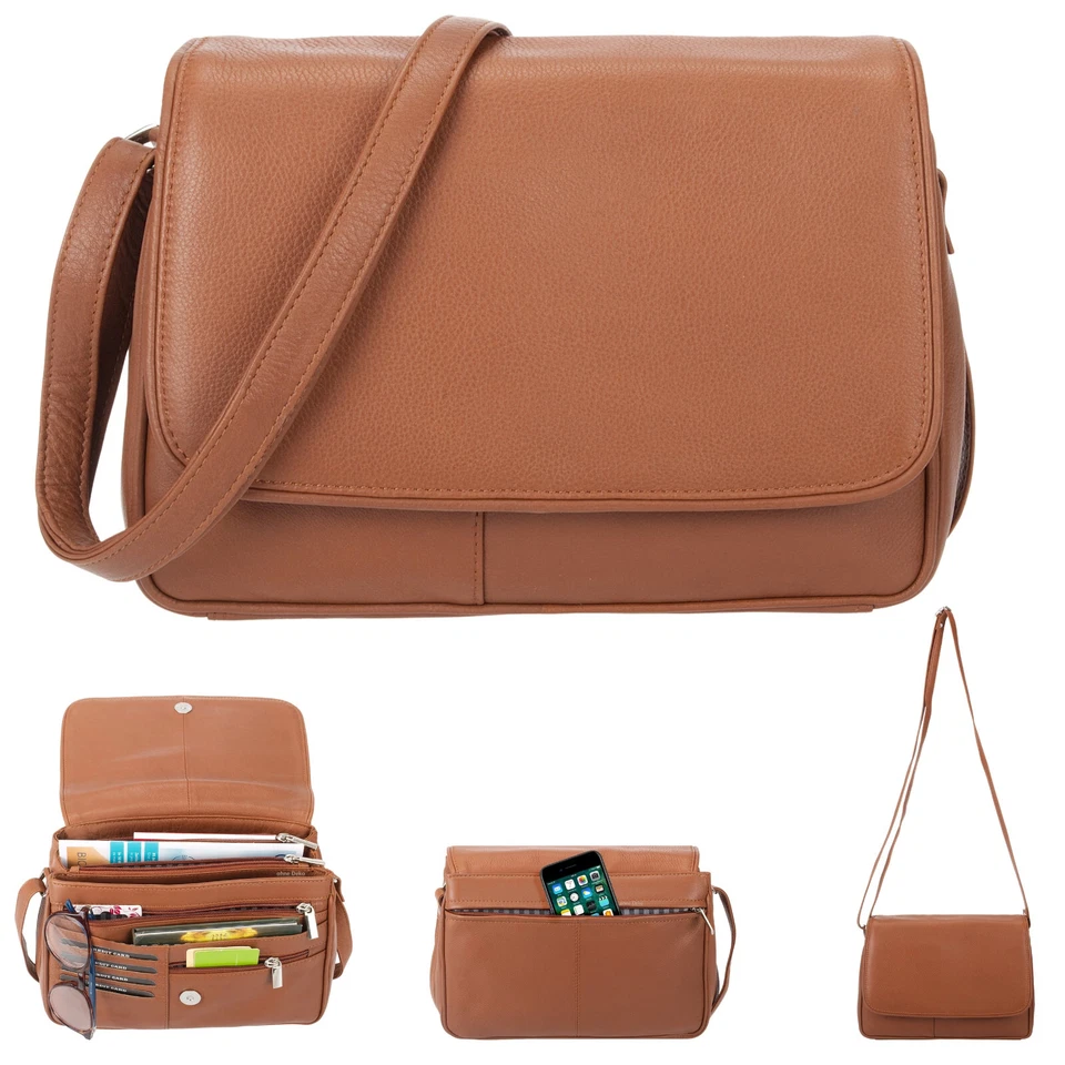 Handtasche Leder Damen Lederhandtasche Alessandro Tasche Florenz 12975 Cognac +e - Bild 1 von 4