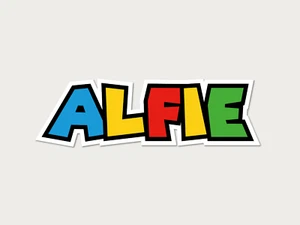 Personalised super mario sticker, custom name sticker, Water bottle sticker - Picture 1 of 1