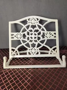 White Cast Iron Decorative Cookbook Holder - Picture 1 of 5