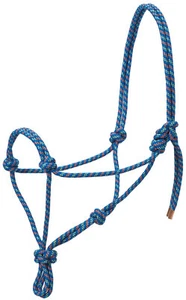 Weaver Leather Diamond Braid Rope Halter Average Horse,35-7799, Blue/Orange/Lime - Picture 1 of 1