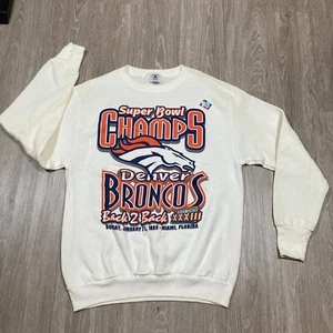 Broncos Sweater M 90s 00s Y2k Denver Super Bowl Champs Back 2 Back Crewneck - Picture 1 of 11