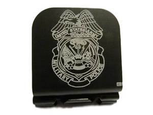 US ARMY Military Police Badge Image Laser Etched Aluminum Hat Clip Brim-it - Picture 1 of 10