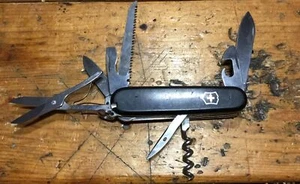 VICTORINOX Officer Swiss Army 10 Implement Pocket Knife Great Snap No Toothpicks - Picture 1 of 4